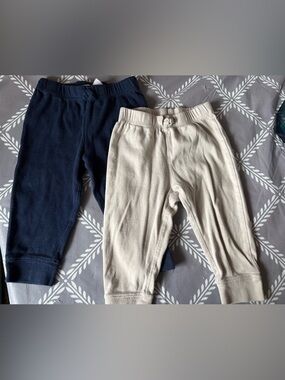 Carters Kids Cozy Knit Jogger Pants - Navy & Cream size 12mths